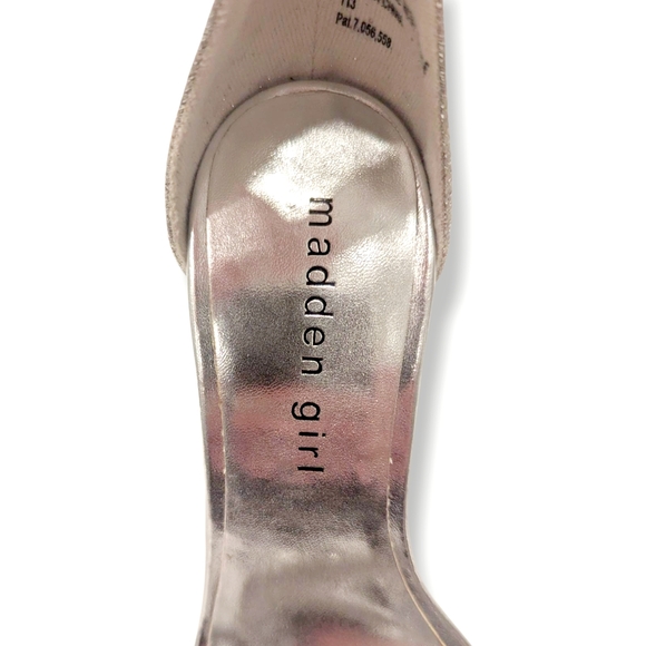 EUC Madden Girl Daphne Sparkly Silver High Heel Sandals W/ Ankle Strap Sz. 6 - Picture 7 of 13